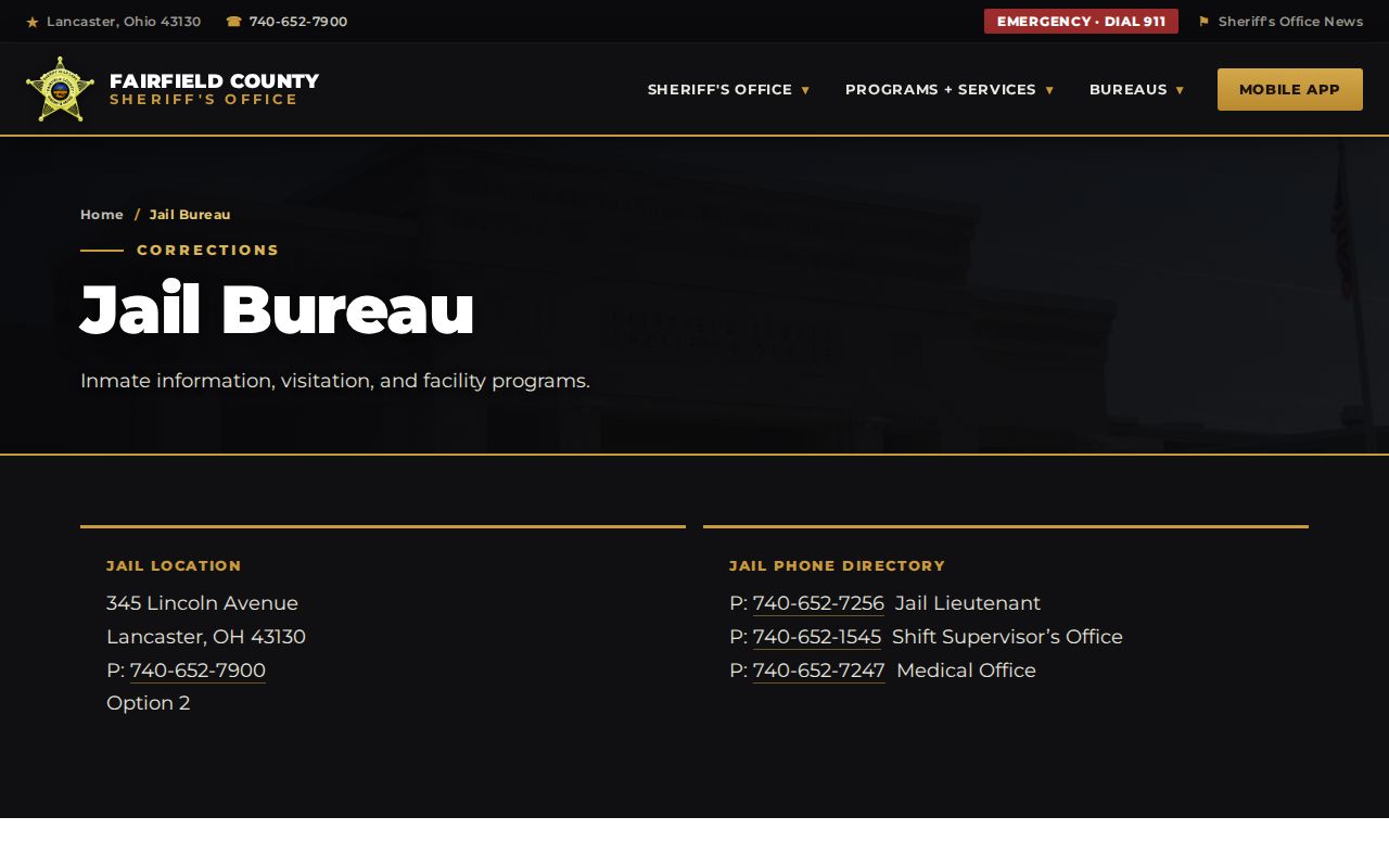 Fairfield County Jail Bureau source for the absent 72 hour release list